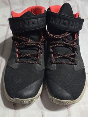 Under Armour Black and Red High-Top Athletic Sneakers